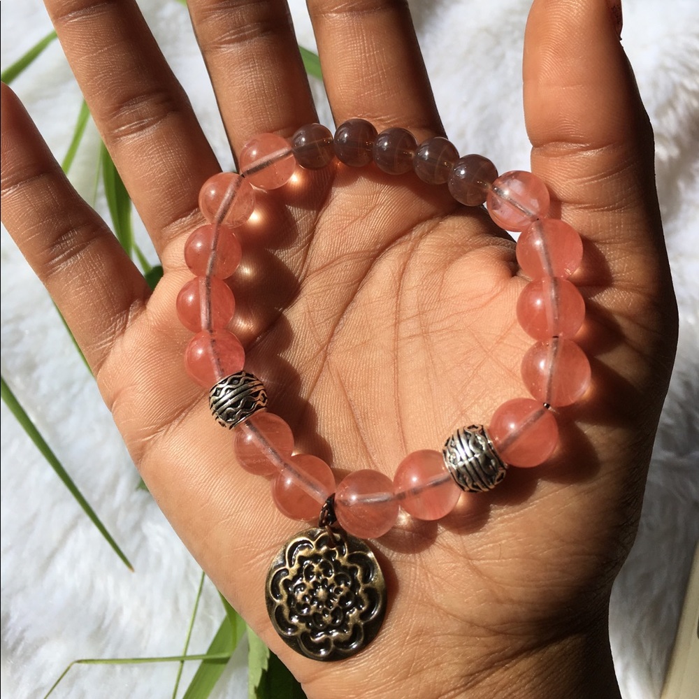 ✨Rose Quartz Blossom Handmade Beaded Bracelet CCO